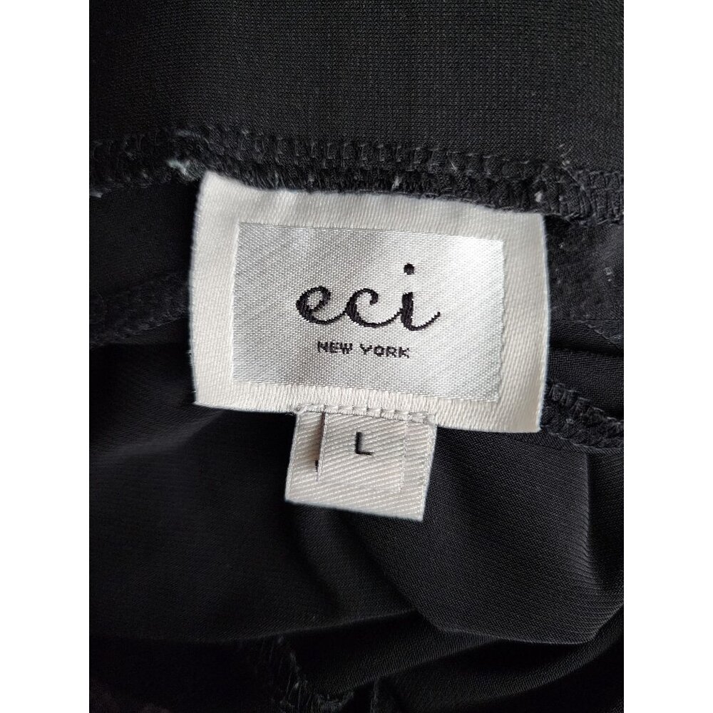 ECI New York Women's Solid Black Criss-Cross Pull-On Maxi-Length Skirt Sz Large - Picture 5 of 10